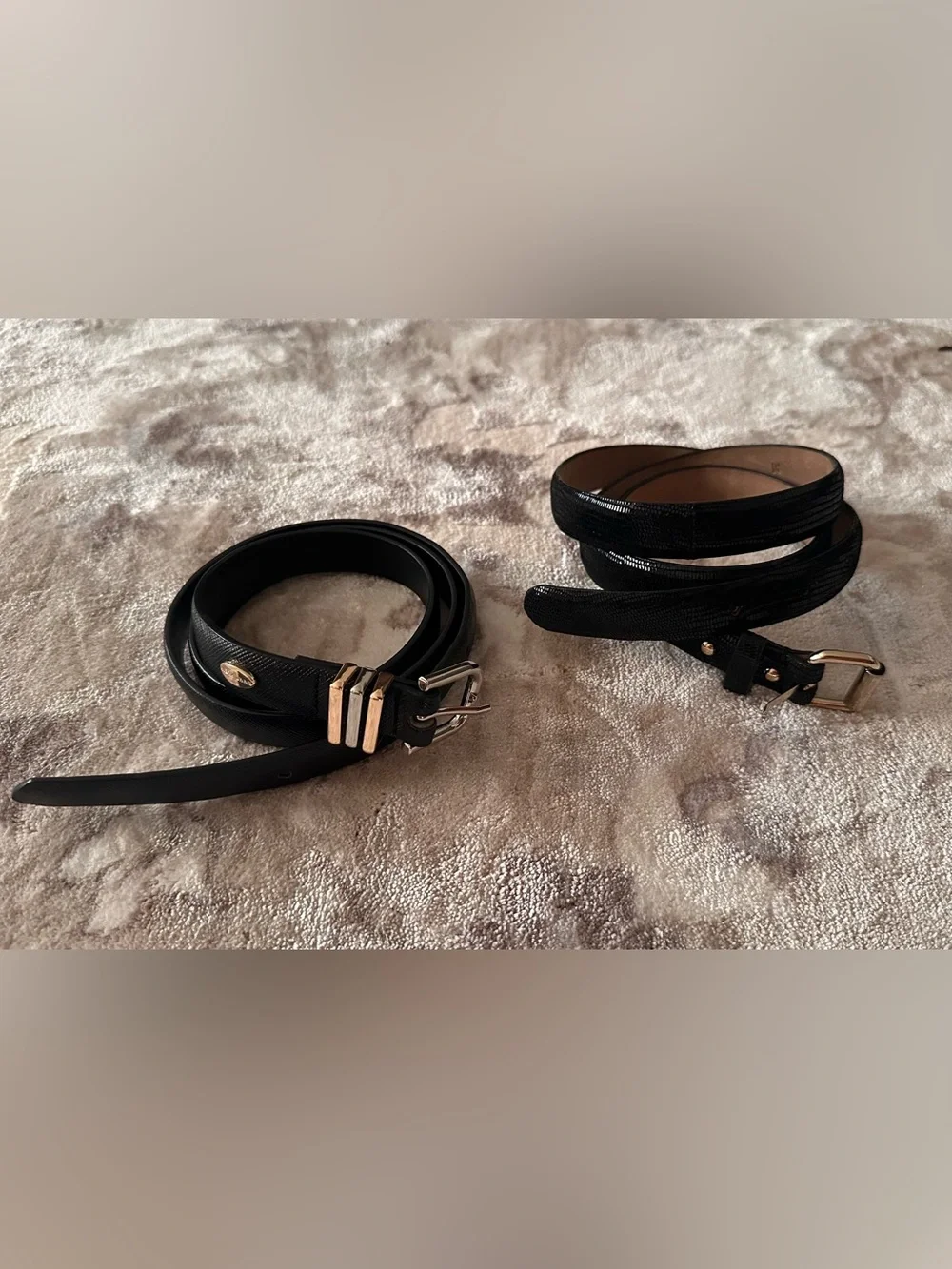 2 Black Belts Bundle – Ann Taylor Leather & Anne Klein – Size S